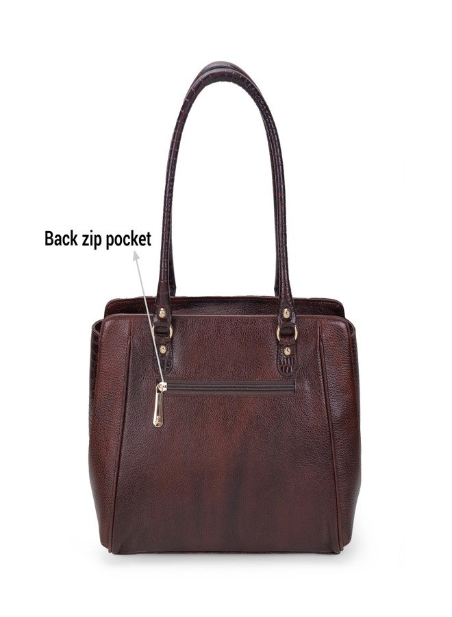 Mochi Women Brown Casual Leather Soft Body Zipper closure Solid Shoulder Bag (37-68) - Image 5