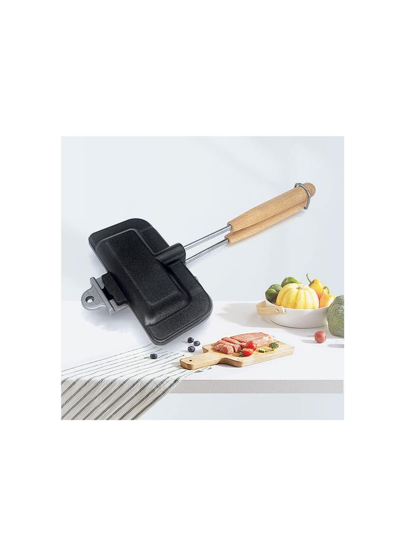 Double Pie Sandwich Maker Sandwich Baking Pan, Double Sided Frying Pan, Grilled Cheese Maker Nonstick Sandwich Maker Flip Grill Pan for Breakfast Pancakes, Omelets, Frittatas, and Toast