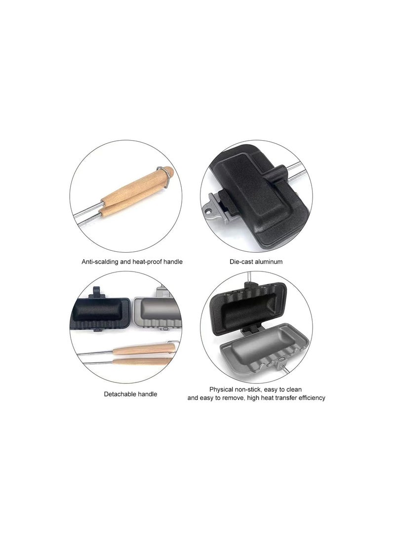 Double Pie Sandwich Maker Sandwich Baking Pan, Double Sided Frying Pan, Grilled Cheese Maker Nonstick Sandwich Maker Flip Grill Pan for Breakfast Pancakes, Omelets, Frittatas, and Toast
