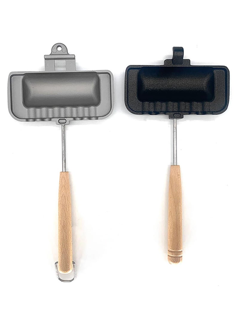 Double Pie Sandwich Maker Sandwich Baking Pan, Double Sided Frying Pan, Grilled Cheese Maker Nonstick Sandwich Maker Flip Grill Pan for Breakfast Pancakes, Omelets, Frittatas, and Toast