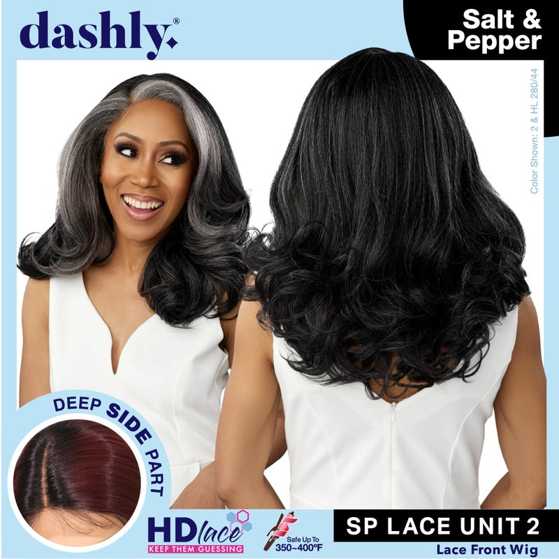 Sensationnel Dashly Lace Saltandpepper Wig - Sp Unit 2 Hand Tied Laceparting Ear to Ear Synthetic (1B OFFBLACK) - Image 4