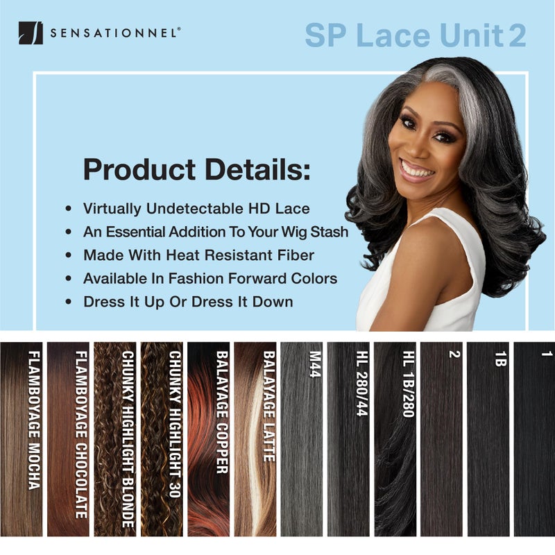 Sensationnel Dashly Lace Saltandpepper Wig - Sp Unit 2 Hand Tied Laceparting Ear to Ear Synthetic (1B OFFBLACK) - Image 5