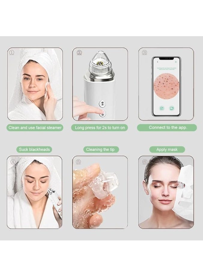 Generic - Blackhead Remover Pore Vacuum, WiFi Visible Facial Pore Cleanser With HD Camera Pimple Acne Comedone Extractor Kit With 6 Suction Heads Electric Blackhead - Image 1