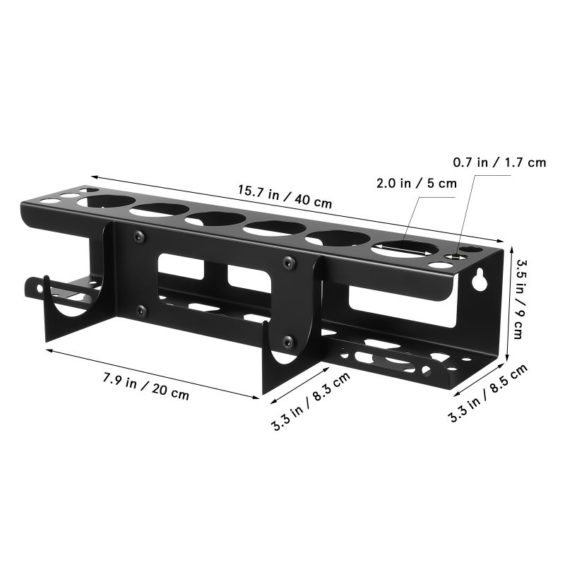 Truck Tool Organizer Wall Rack For Garage Heavy-Duty Wall-Mounted Tool Organizer Rack Black 43.00X9.00X8.50CM Tool Organization 1Pcs - Image 2