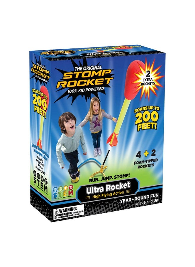 Stomp Rocket Stomp Rocket Ultra Rocket Launcher for Kids, 6 Rockets - Fun Backyard & Outdoor Kids Toys Gifts for Boys & Girls - High Flying Toy Foam Blaster Set - Multi-Player Adjustable Launch Stand  - Image 1