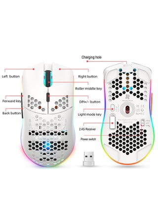 ماوس ألعاب لاسلكية بتردد 2.4 جيجاومعدل نقاط لكل بوصة قابل للتعديل مع مُستقبِل USB - view 3