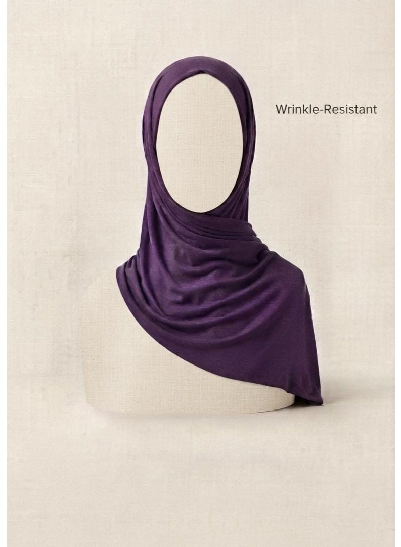 Jersey Hijab, Wrinkle-Resistant, Purple
