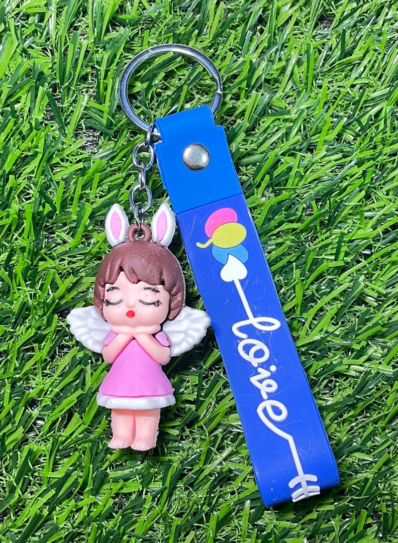 Distinctive Cartoon Keychain distinctive accessory keychain designed with Disney character with ribbon that fits with car keys wallet and bag wonderful and beautiful gift - Image 1
