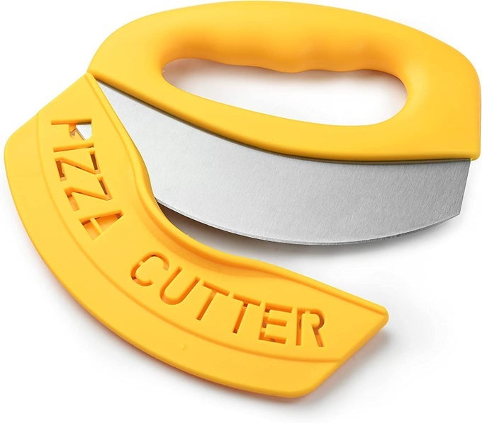 PIZZA CUTTER PIZZA KNIFE SHARP STAINLESS STEEL BLADE PIZZA CUTTER ROCKER SLICER WITH PROTECTIVE SHEATH MULTI FUNCTION PIZZA KNIFE KITCHEN TOOLS