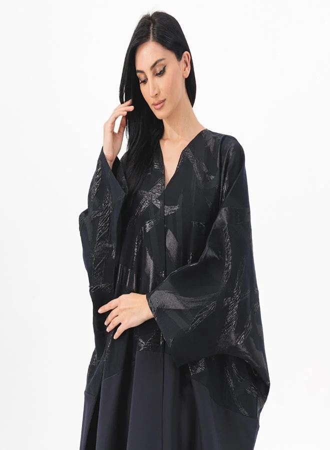 Meem by Mariyah Front open abaya with shimmer detail