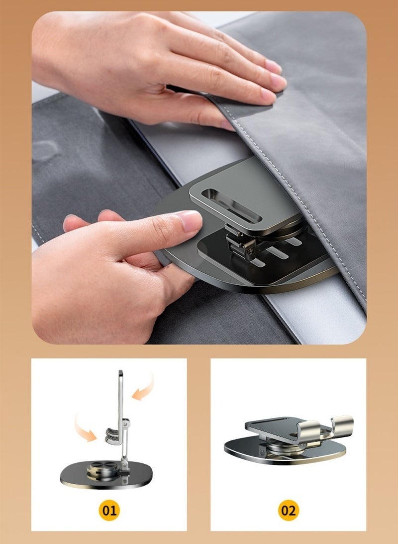 حامل هاتف معدني مكتبي قابل للطي، حامل موبايل ة دوار بزاوية 360 درجة، حامل جوال محمول، حامل هاتف محمول, للمكتب ارتفاع قابل للتعديل حامل iPhone حامل iPhone قابل للطي لجميع هواتف - Image 5