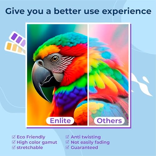 Enlite DTF Ink 250ML Combo Pack, Premium Pigment Ink for PET Film Heat Transfer Printing, Refill for DTF Printer with printhead DX5 DX7 5113 XP600 I3200 4720 TX800, 2W+1B+1C+1M+1Y - Image 4