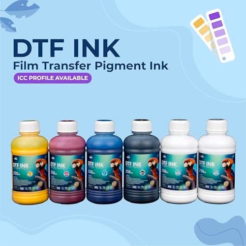 Enlite DTF Ink 250ML Combo Pack, Premium Pigment Ink for PET Film Heat Transfer Printing, Refill for DTF Printer with printhead DX5 DX7 5113 XP600 I3200 4720 TX800, 2W+1B+1C+1M+1Y - Image 2