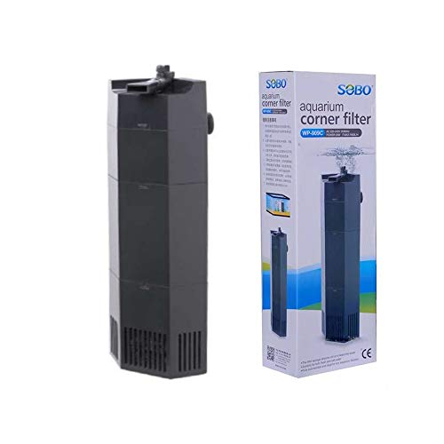 Sobo Aquarium Corner Filter WP-909C | 28W | 1600L/Hr | 3-Stage Filtration | Ultra Quiet & Fully Submersible | for 3.5–4 Ft Tanks | Fresh & Saltwater | 12x7x39.5 cm | Easy Maintenance - Image 1