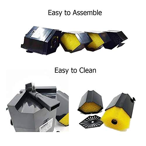 Sobo Aquarium Corner Filter WP-909C | 28W | 1600L/Hr | 3-Stage Filtration | Ultra Quiet & Fully Submersible | for 3.5–4 Ft Tanks | Fresh & Saltwater | 12x7x39.5 cm | Easy Maintenance - Image 3