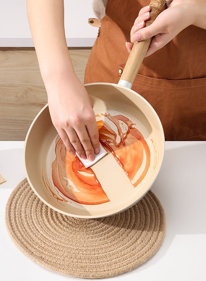 Sensarte مقلاة سيراميك غير لاصقة SENSARTE PASCA 20 سم مع غطاء زجاجي، أدوات طهي صحية، مجموعة طهي غير سامة للاستخدام على الموقد، آمنة في غسالة الصحون والفرن، خالية من PFAS/PTFE/PFOA - Image 4