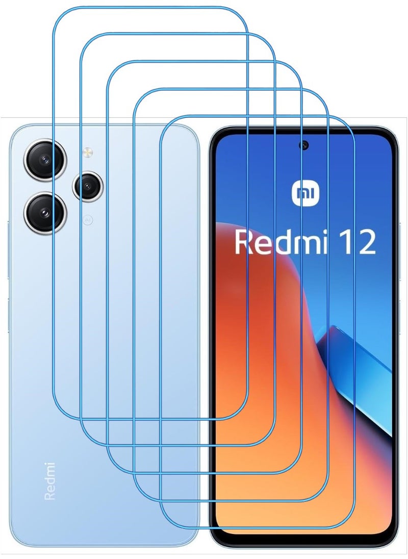 ACLIX 5 Pieces Antistatic ESD Dustproof Premium Quality High Definition Clear Tempered Glass Screen Protector Designed For Xiaomi Redmi 12 - Image 1