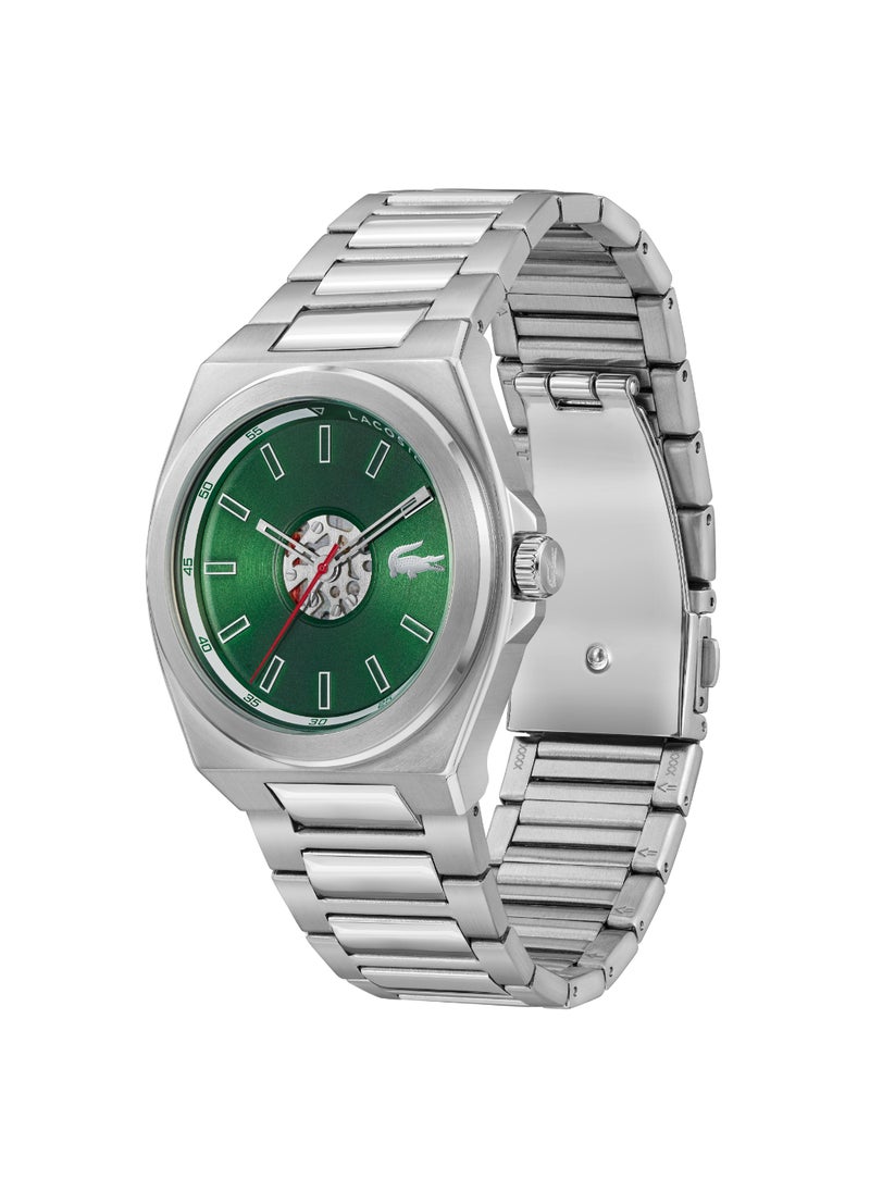 LACOSTE - ساعة رجالية دائرية أنالوج بعلبة خضراء - 2011335 - Image 1
