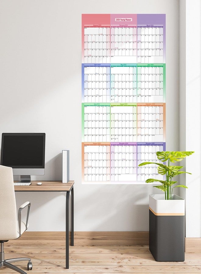 Ospelelf Large Dry Erase Calendar for Wall 2026-2027 - 32'' x 48'' Yearly Laminated Monthly Family Calendars for Office, Use Jan 2026 - Dec 2027 (Rainbow) - Image 2