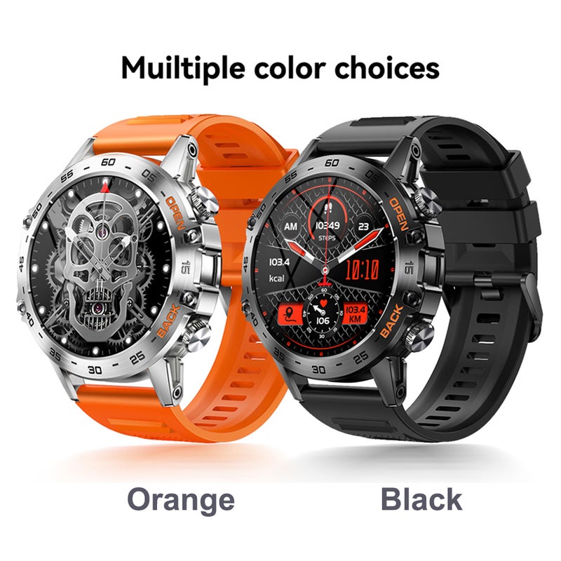 Smartwatch: Orange 1.39-Inch IPS 360x360 Display - BT5.0 High-Clear Call, 400mAh 30-Day Standby Health Monitor for Indoor Outdoor Fitness Enthusiasts - Image 4