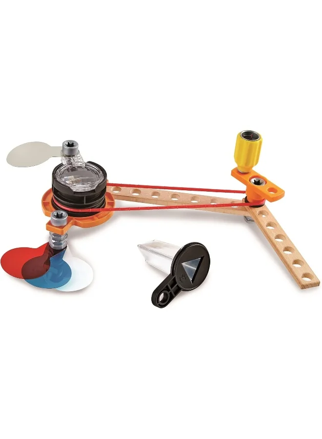 Hape Junior Inventor Optical Science Lab | 53 Piece Steam Wooden Playset, Experiments & Reactions Kit For Kids 4+ Years (E3034A) 30cm