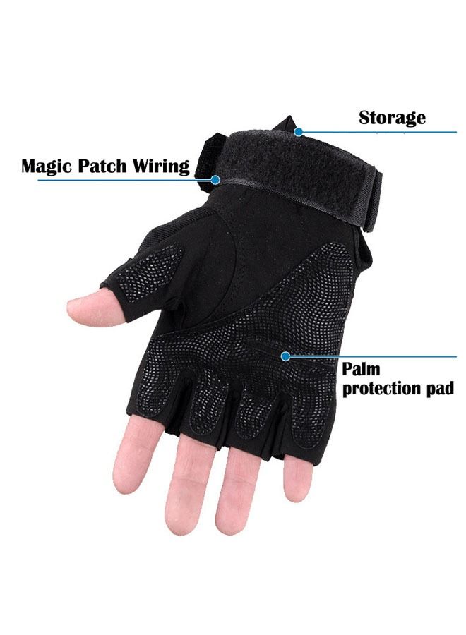 ZCM-HAPPY Half Finger Motorcycle Gloves Non-slip Wear-resistant Riding Fitness Sports Missing Finger Gloves - Image 3