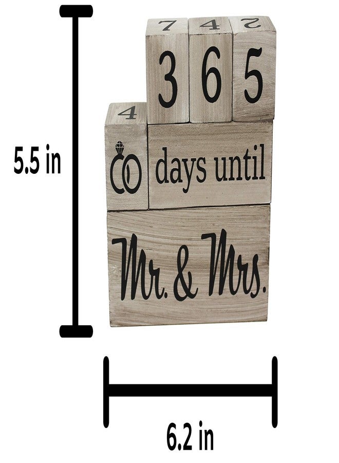 Pulse Brands Wedding Countdown Calendar Wooden Blocks - Engagement Gifts - Bride to Be - Bridal Shower Gifts - Bride Gifts - Engagement Gifts for Couples - Engaged - Rustic Finish with Black Numbers - Image 2