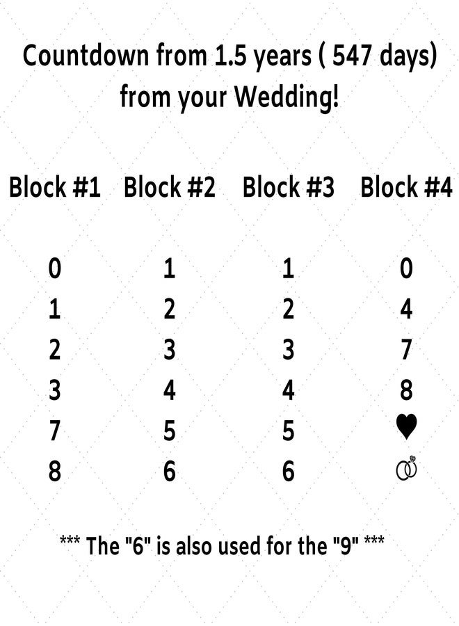 Pulse Brands Wedding Countdown Calendar Wooden Blocks - Engagement Gifts - Bride to Be - Bridal Shower Gifts - Bride Gifts - Engagement Gifts for Couples - Engaged - Rustic Finish with Black Numbers - Image 5