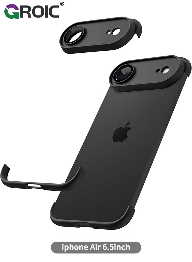 GROIC iPhone 17 Air Case Borderless Design Camera Lens Protection iPhone 17 Air Phone Shell,TPU Four Corner Fall Protection Shockproof iPhone 17 Air Case, Shockproof Bumper Cover for iPhone 17 Air 6.5