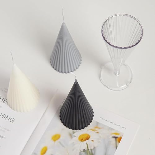 iKalaa Cone Striped Candle Mold for Candle Making Polycarbonate Wedding Candle Mold Candle Molds Handmade Soap Mould - Image 4
