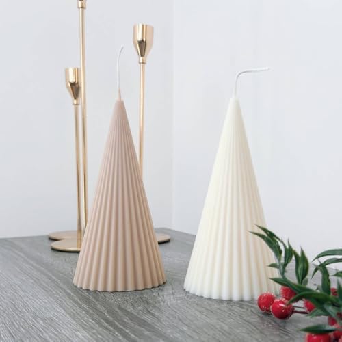 iKalaa Cone Striped Candle Mold for Candle Making Polycarbonate Wedding Candle Mold Candle Molds Handmade Soap Mould - Image 3