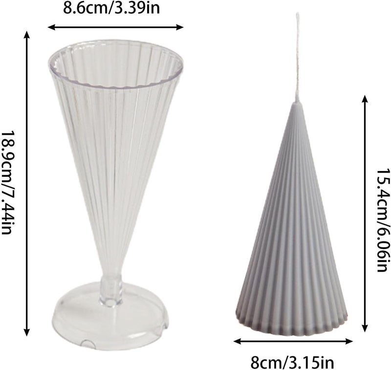 iKalaa Cone Striped Candle Mold for Candle Making Polycarbonate Wedding Candle Mold Candle Molds Handmade Soap Mould - Image 5