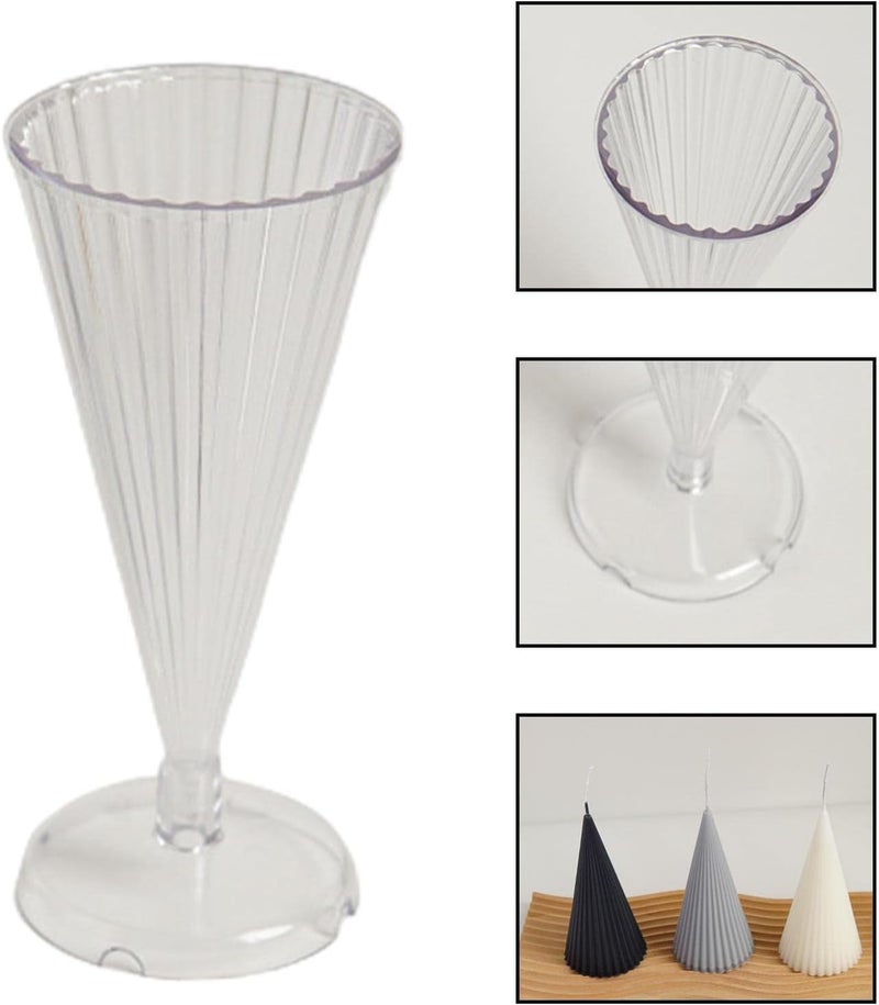 iKalaa Cone Striped Candle Mold for Candle Making Polycarbonate Wedding Candle Mold Candle Molds Handmade Soap Mould - Image 2
