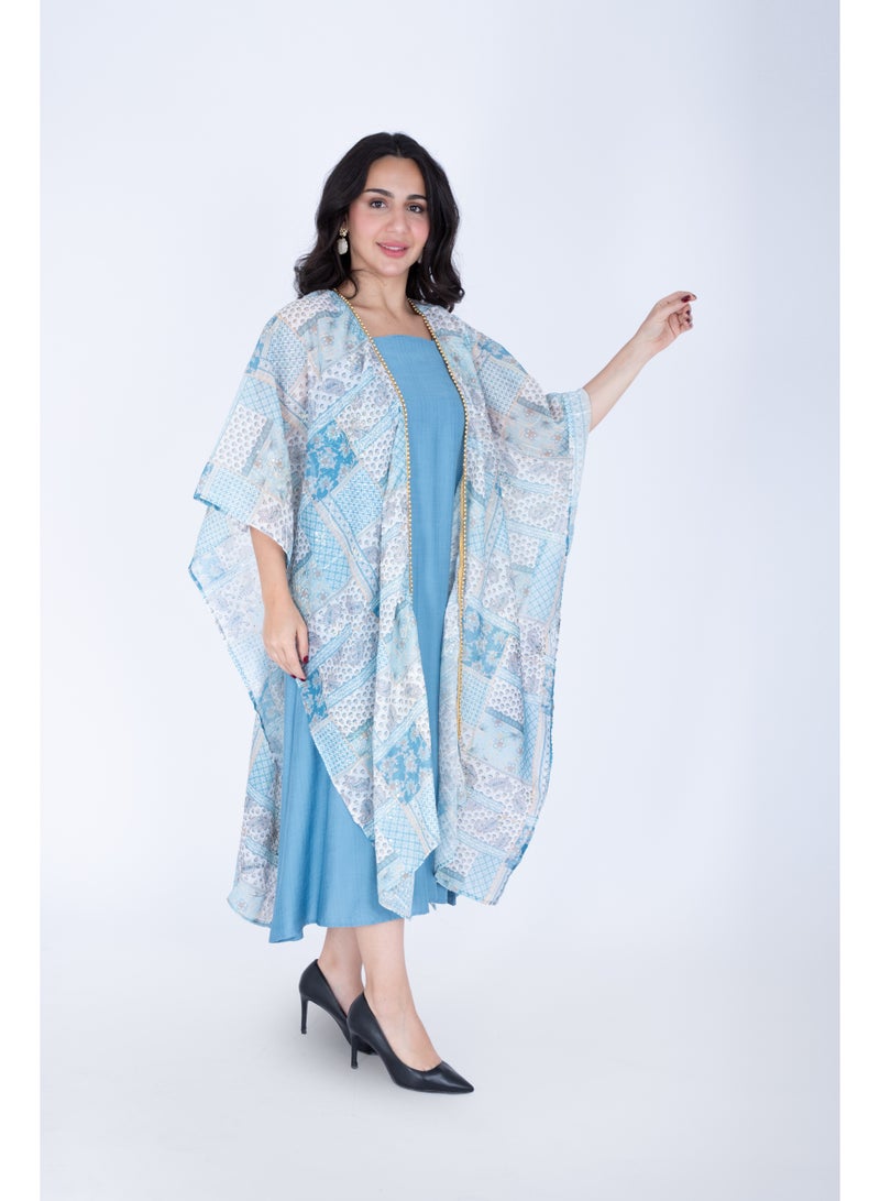 اكسا جلابية قصيرة بتصميم شال عصري - Image 3