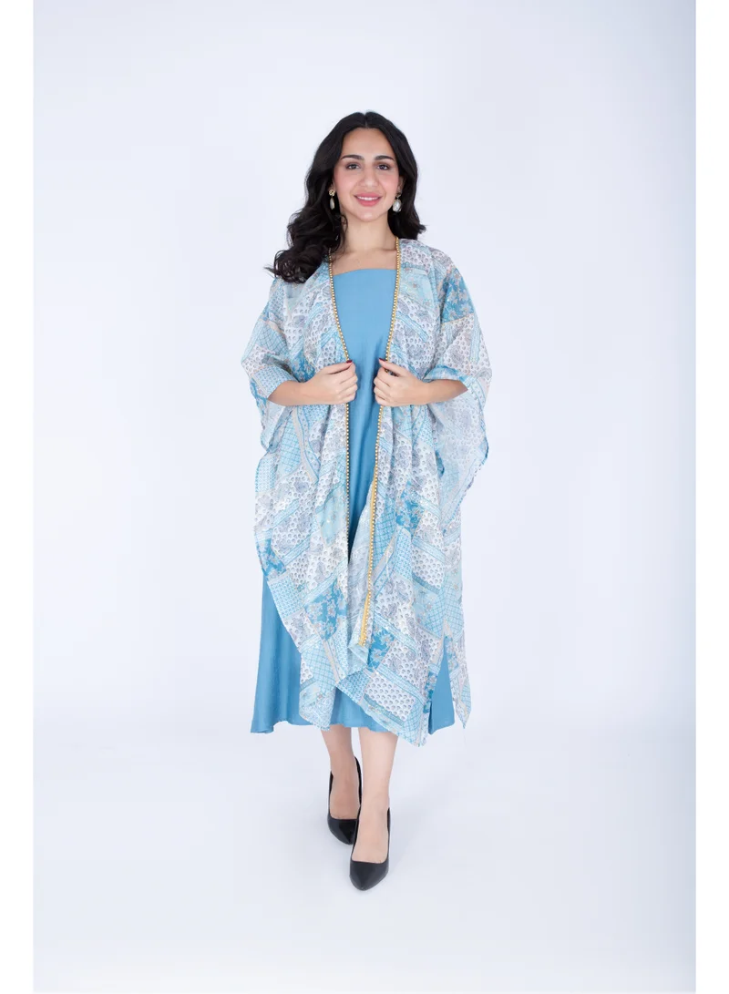 اكسا جلابية قصيرة بتصميم شال عصري