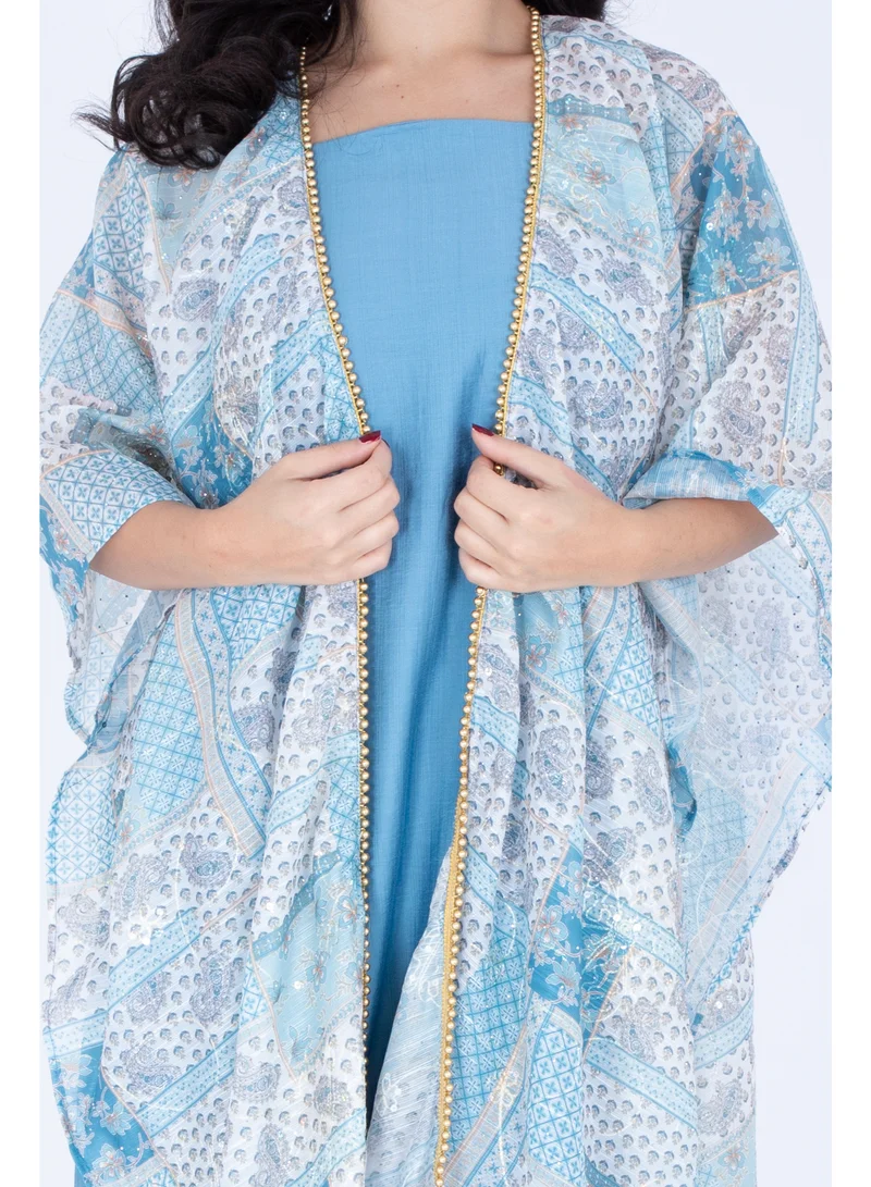 اكسا جلابية قصيرة بتصميم شال عصري