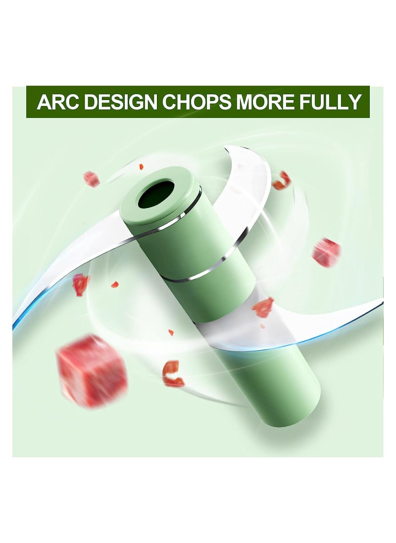 Y&D - Multi-Function Mini Manual Garlic Press, Food Chopper Pull String with Stainless Steel Blades, Choppe, for Vegetables, Onions, Tomato, Meat (Green) - Image 1