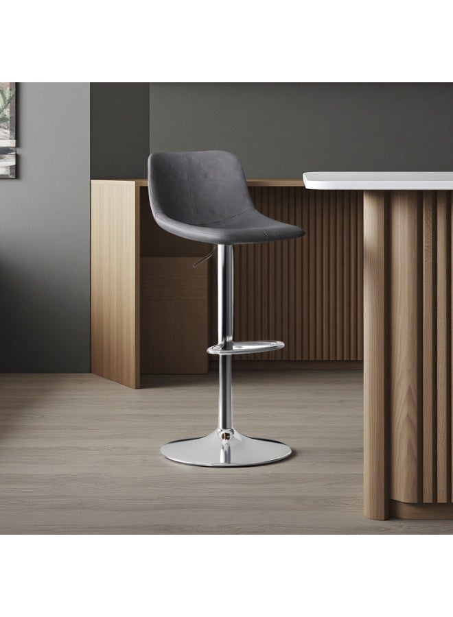 Sharpdo 2 Bar Stools,Leather Bar Chair,Comfortable Adjustable High Bar Chair with 360°Swivel Perfect for Home Kitchen Counter Dining High Footrest Stool - Image 1