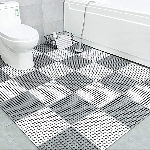 REDMART Interlocking Non-Slip Drainage Tile, 12 x 12 Inch Soft PVC Waterproof Floor Mat for Wet Area, Pool, Kitchen, Bathroom (4) - Image 2