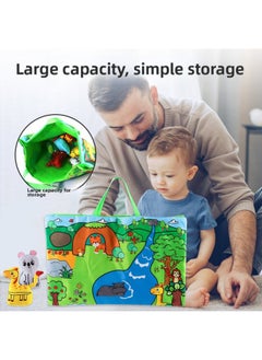 Generic Baby Game Blanket Early Education Two-in-one Three-dimensional Animal Fabric With Sound Paper Bbs Crawling Pad Educational Toys-Color:Jungle Animal Model (6 Animals + Storage Bag)  - Image 3