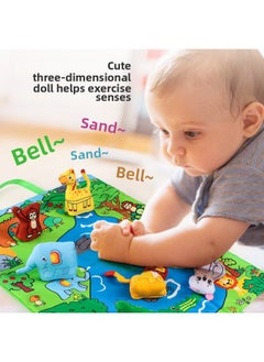 Generic Baby Game Blanket Early Education Two-in-one Three-dimensional Animal Fabric With Sound Paper Bbs Crawling Pad Educational Toys-Color:Jungle Animal Model (6 Animals + Storage Bag)  - Image 2