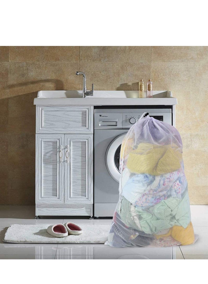 Mesh Laundry Bag aundry for Washing Machine Drawstring Bag Delicate Clothes Travel Delicates Hosiery Underwear Bra Lingerie Baby Cloths Toy Storage 3pack - Image 4