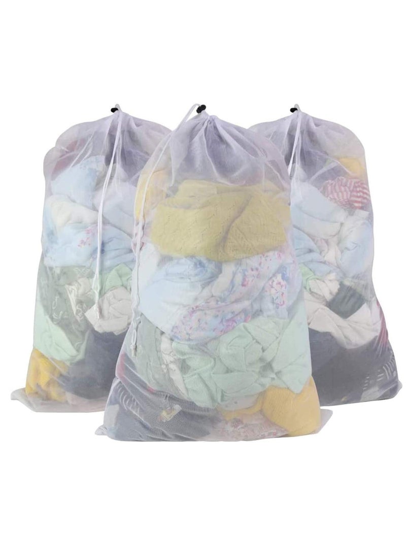 Mesh Laundry Bag aundry for Washing Machine Drawstring Bag Delicate Clothes Travel Delicates Hosiery Underwear Bra Lingerie Baby Cloths Toy Storage 3pack - Image 1