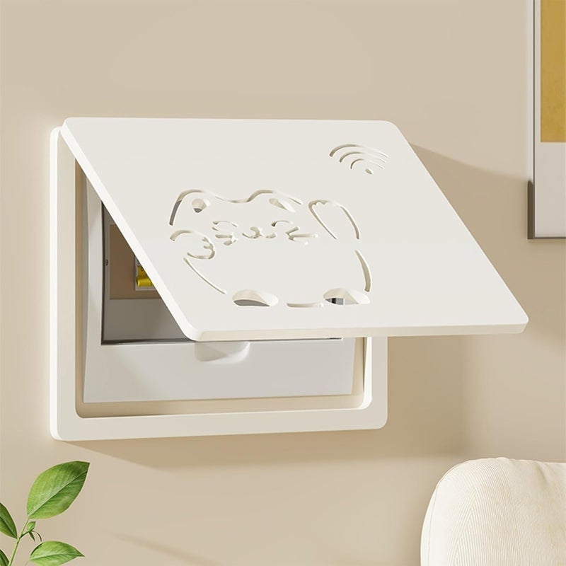 Decorative Fuse Box Cover Cabinet, Wall-Mounted Electrical Panel Art for Living Room, Home Wall Decoration, Stylish Hidden Cover (White, 21.7 X 17.7 in) White-3 40 * 30cm/15.7 * 11.8in - Image 1