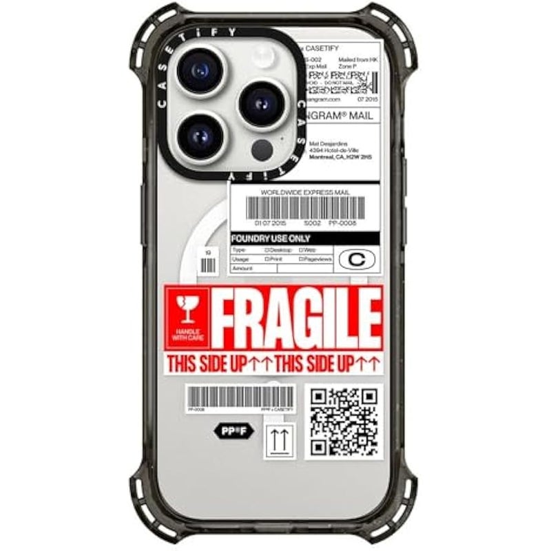 Casetify Bounce iPhone 15 Pro Case 【6X Military Grade Drop Tested / 21.3ft Drop Protection/Compatible with Magsafe】 - Stickers Prints - PP-0008 - Clear Black - Image 3