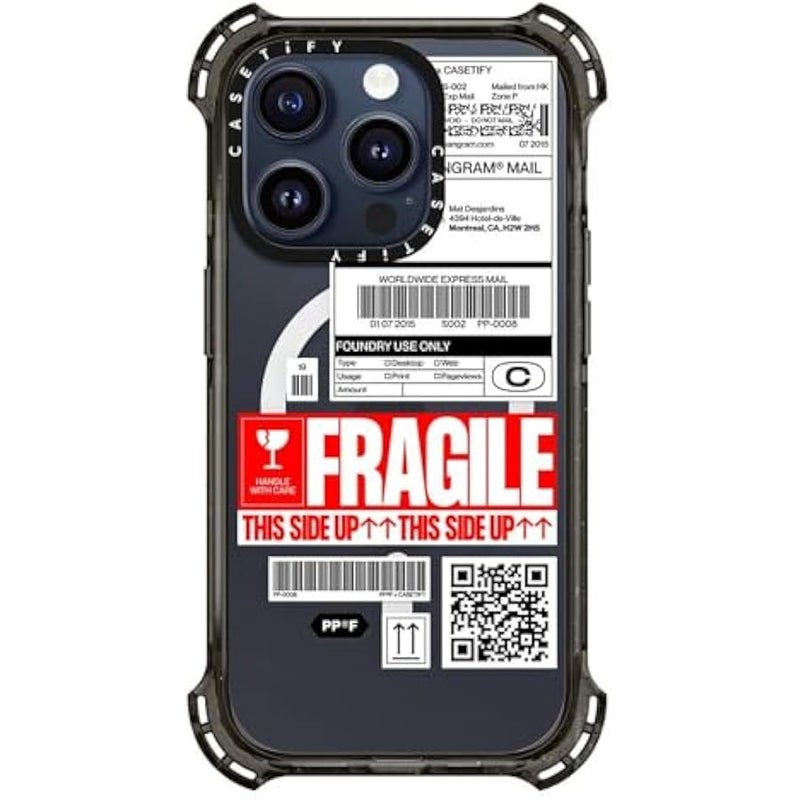 Casetify Bounce iPhone 15 Pro Case 【6X Military Grade Drop Tested / 21.3ft Drop Protection/Compatible with Magsafe】 - Stickers Prints - PP-0008 - Clear Black - Image 2