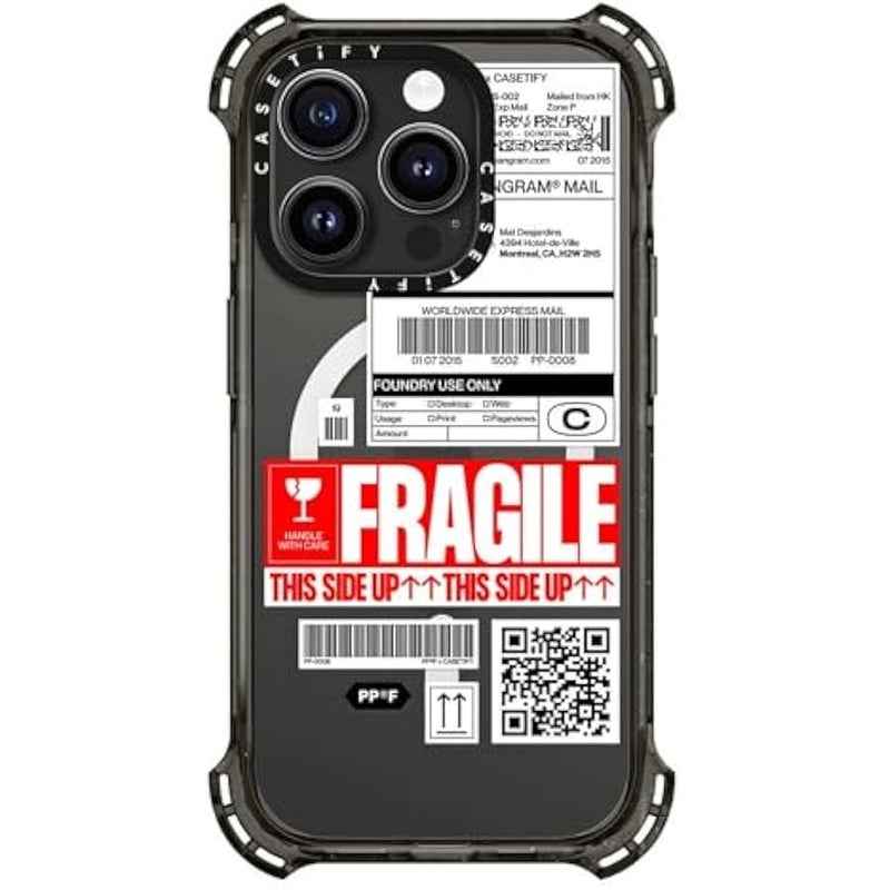 Casetify Bounce iPhone 15 Pro Case 【6X Military Grade Drop Tested / 21.3ft Drop Protection/Compatible with Magsafe】 - Stickers Prints - PP-0008 - Clear Black - Image 4