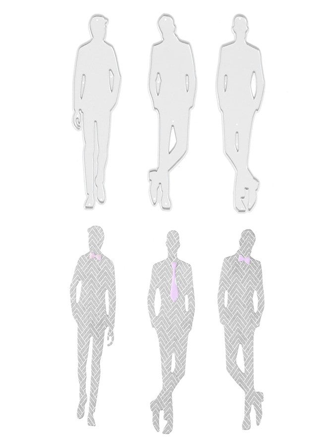 Briartw 6pcs Cool Professional Men Cutting Dies Embossing Dies Stencil Template Mould for DIY Scrapbooking Photo Album Paper Card Making Craft Wedding Party Decoration DIY Gift Father Die-Cuts - Image 5