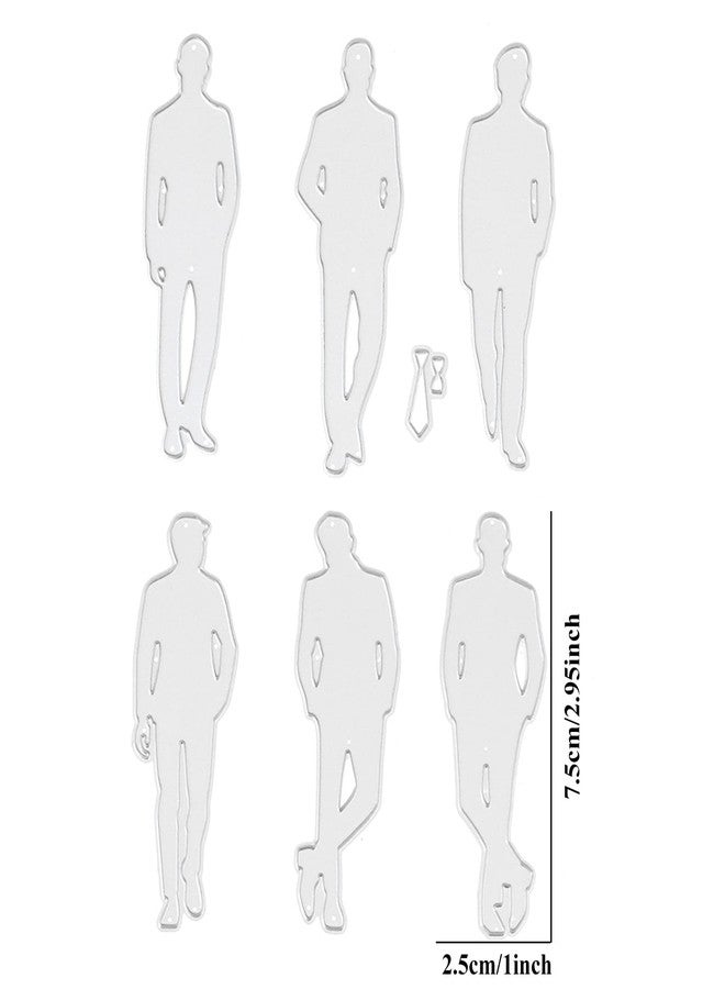 Briartw 6pcs Cool Professional Men Cutting Dies Embossing Dies Stencil Template Mould for DIY Scrapbooking Photo Album Paper Card Making Craft Wedding Party Decoration DIY Gift Father Die-Cuts - Image 2