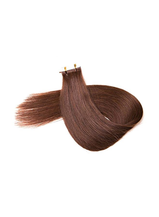 NIBEMINENT 20-Piece Straight Hair Extension Medium Brown 4 16inch - Image 1